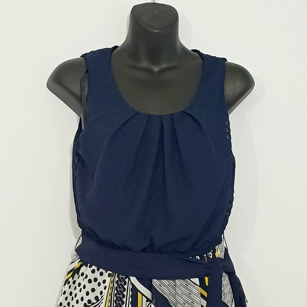 AB Studio Hanky Hem Sleeveless Summer Dress Large - Picture 2 of 5